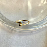 18k Gold dainty dot & stud ring