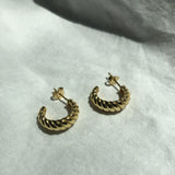 18k Gold classic croissant dome earrings