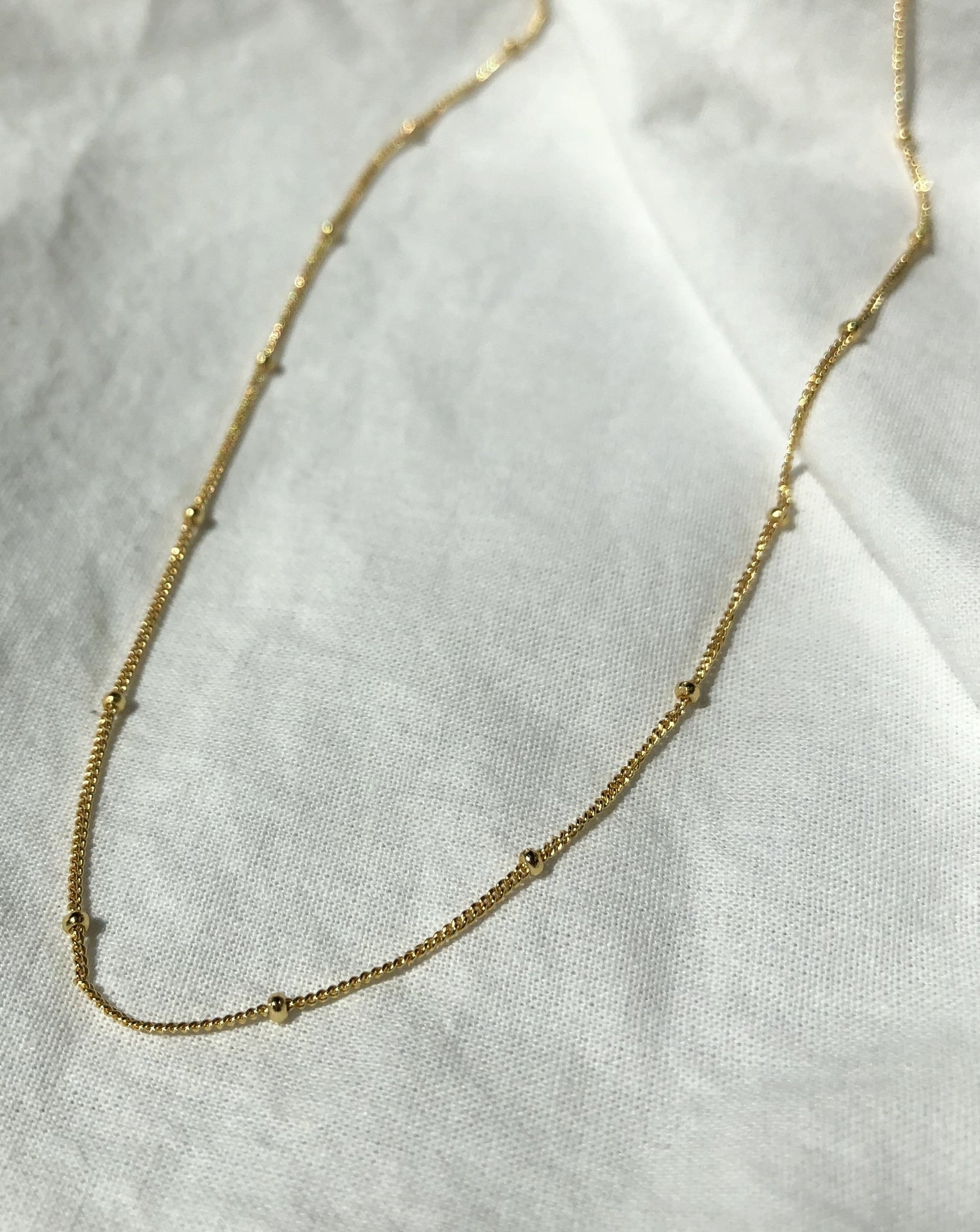 Gold Delicate Dot Chain Necklace | Stud & Stone London