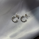 Sterling Silver mini twisted hoop earrings