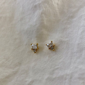 18k Gold CZ stud earrings