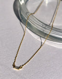 18k Gold  dainty single stud necklace