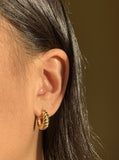 18k Gold classic croissant dome earrings