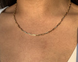 18k Gold paper clip necklace