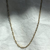 18k Gold paper clip necklace