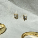 18k Gold CZ stud earrings