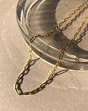 18k Gold paper clip necklace